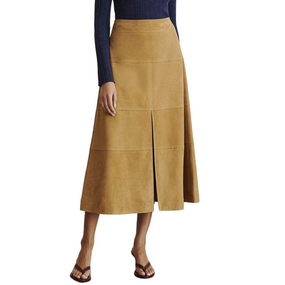 Tanya Taylor Womens  Hudson Suede Skirt